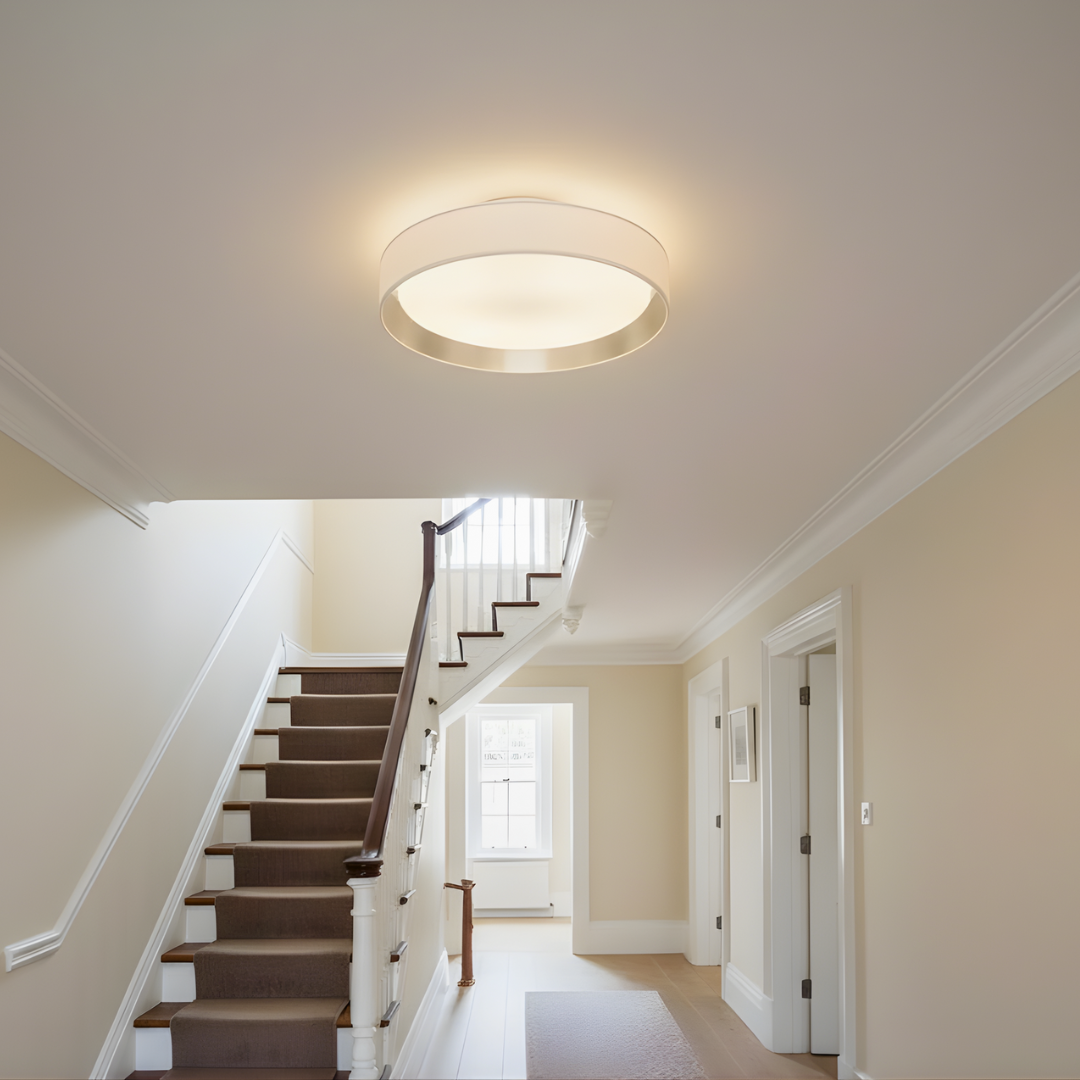 Gianna LED Flush -White Shade Silver Inner