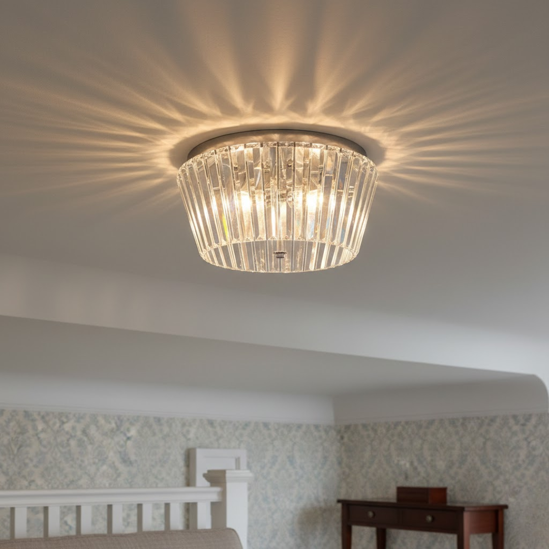 Searchlight Tiara 3Lt Fush| Chome With Crystal Glass