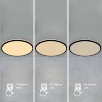 Nordlux Oja 60 IP20 2700K 3-Step Dim Flush Ceiling Light Black - Comet Lighting