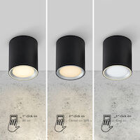 Fallon Long | Surface downlight | Black/Steel - Comet Lighting