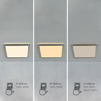 Nordlux Oja 29x29 IP20 3000K/4000K Flush Ceiling Light Brushed Nickel - Comet Lighting