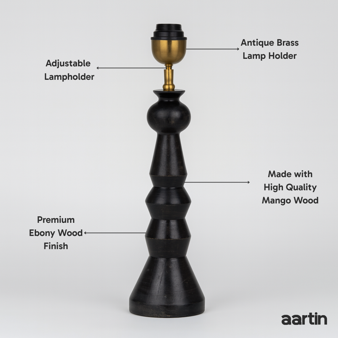 AARTIN FENIX TABLE LAMP IN WOOD WITH EBONY FINISH (BASE ONLY)