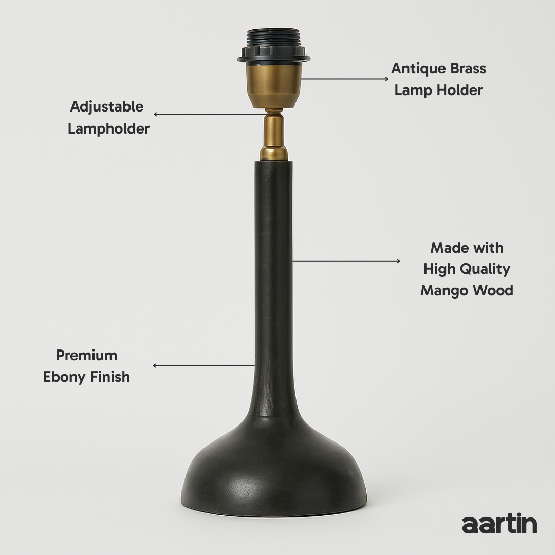 AARTIN PENNY TABLE LAMP IN WOOD WITH EBONY FINISH (BASE ONLY)