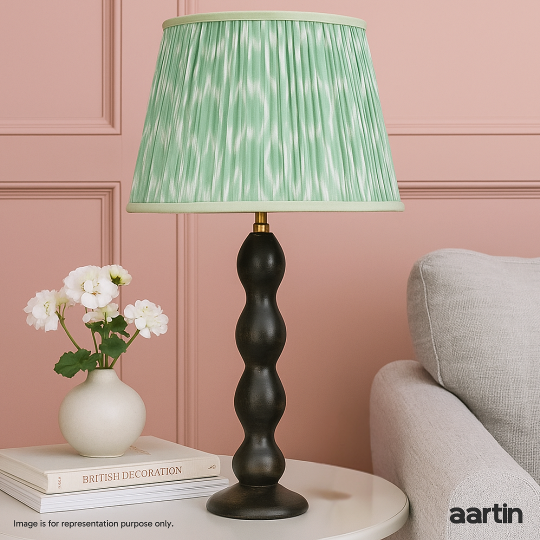 AARTIN RIPPLE TABLE LAMP IN WOOD WITH EBONY FINISH (BASE ONLY)