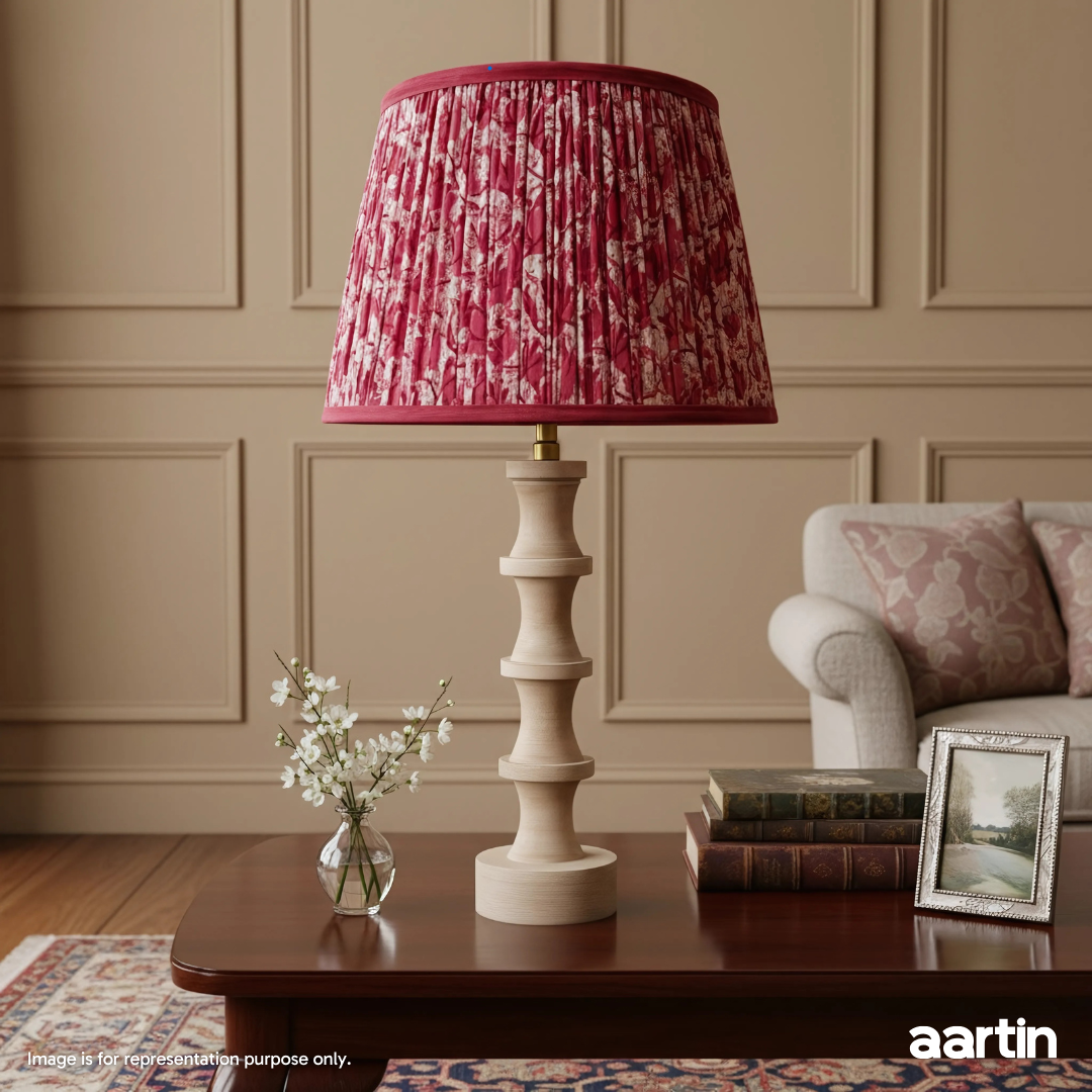 AARTIN NOVA TABLE LAMP IN WOOD WITH WHITEWASH FINISH (BASE ONLY)