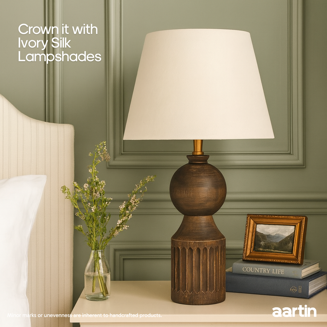 AARTIN TESSA TABLE LAMP IN WOOD WITH DARK NATURAL WOOD FINISH (BASE ONLY)