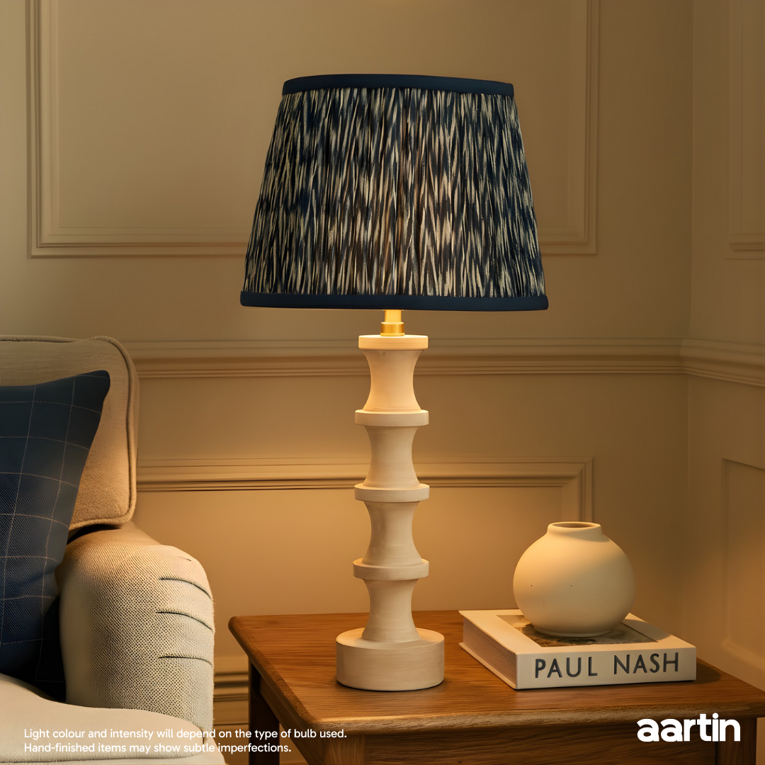AARTIN NOVA TABLE LAMP IN WOOD WITH WHITEWASH FINISH (BASE ONLY)