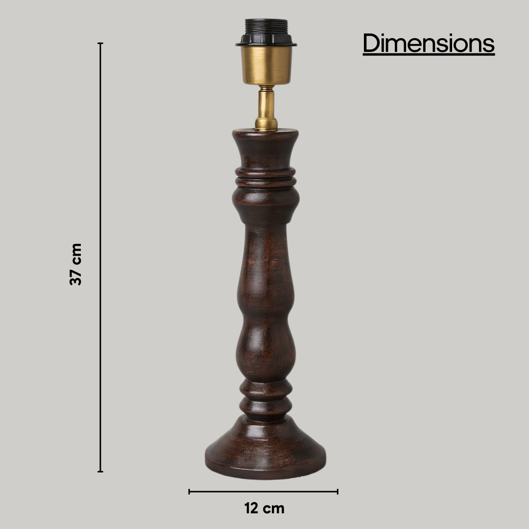 AARTIN ORLA TABLE LAMP IN WOOD WITH DARK BROWN FINISH (BASE ONLY)