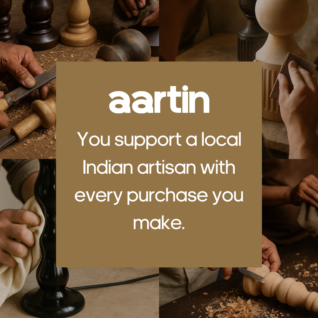 AARTIN ORLA TABLE LAMP IN WOOD WITH DARK BROWN FINISH (BASE ONLY)