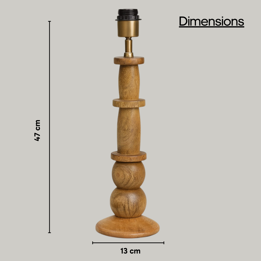 AARTIN HAZEL TABLE LAMP IN WOOD WITH NATURAL WOOD FINISH(BASE ONLY)