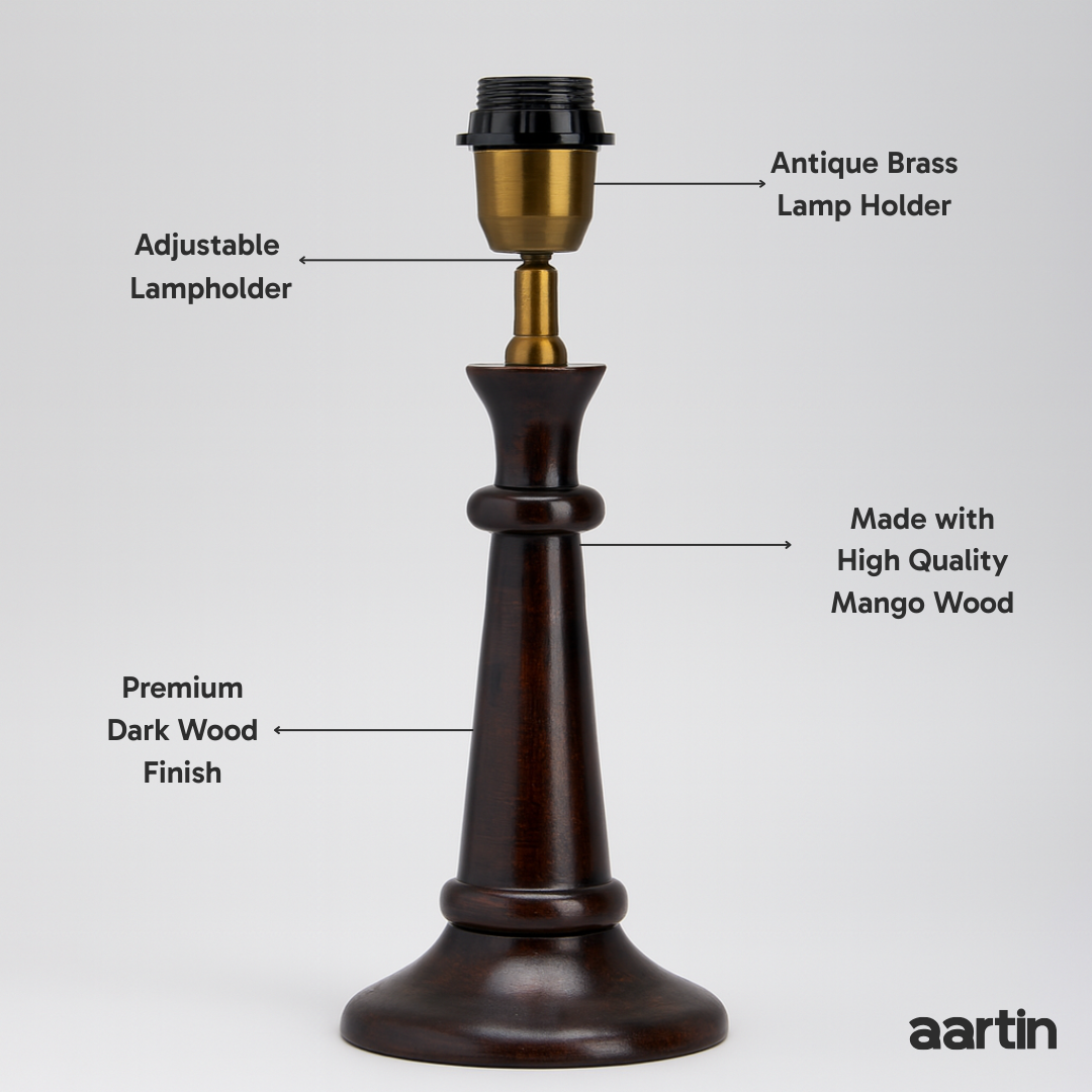AARTIN FABLE TABLE LAMP IN WOOD WITH DARK BROWN FINISH (BASE ONLY)