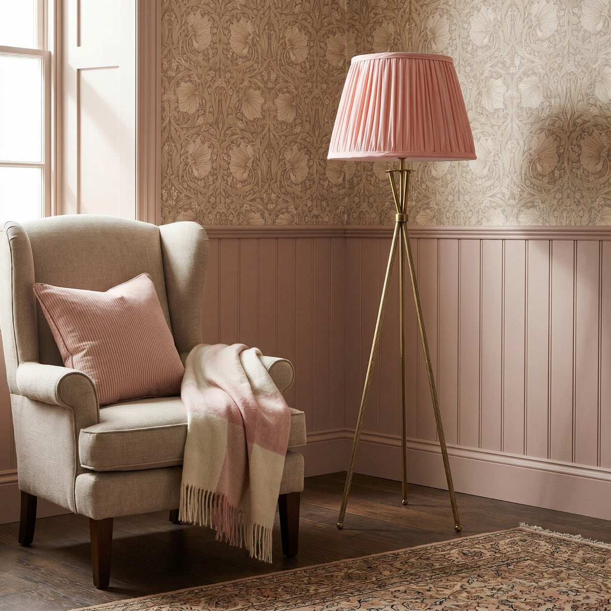 Pink Silk Lampshade