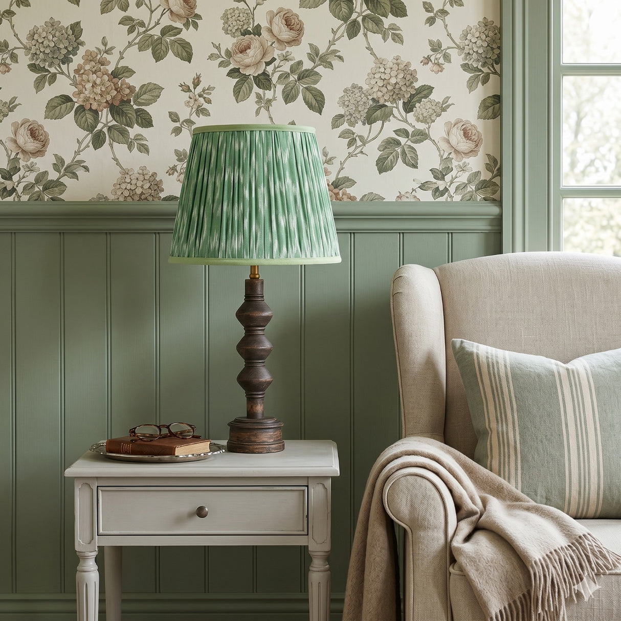 Green Ikat Lampshade