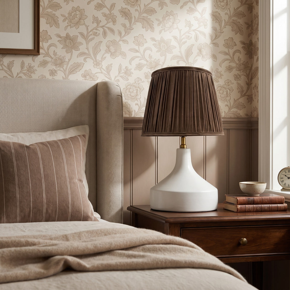 Taupe Silk Lampshade