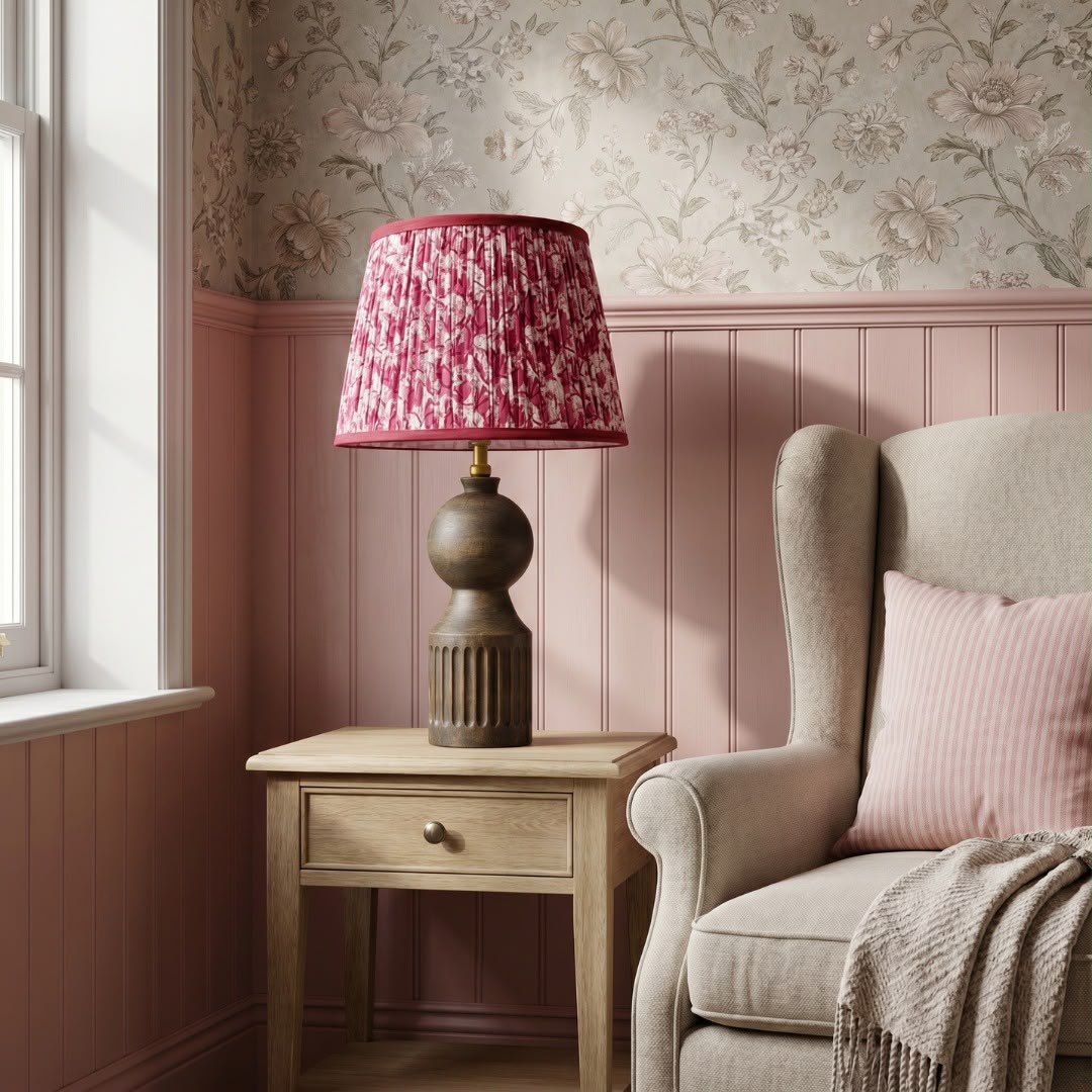 Crimson Blooms lampshade