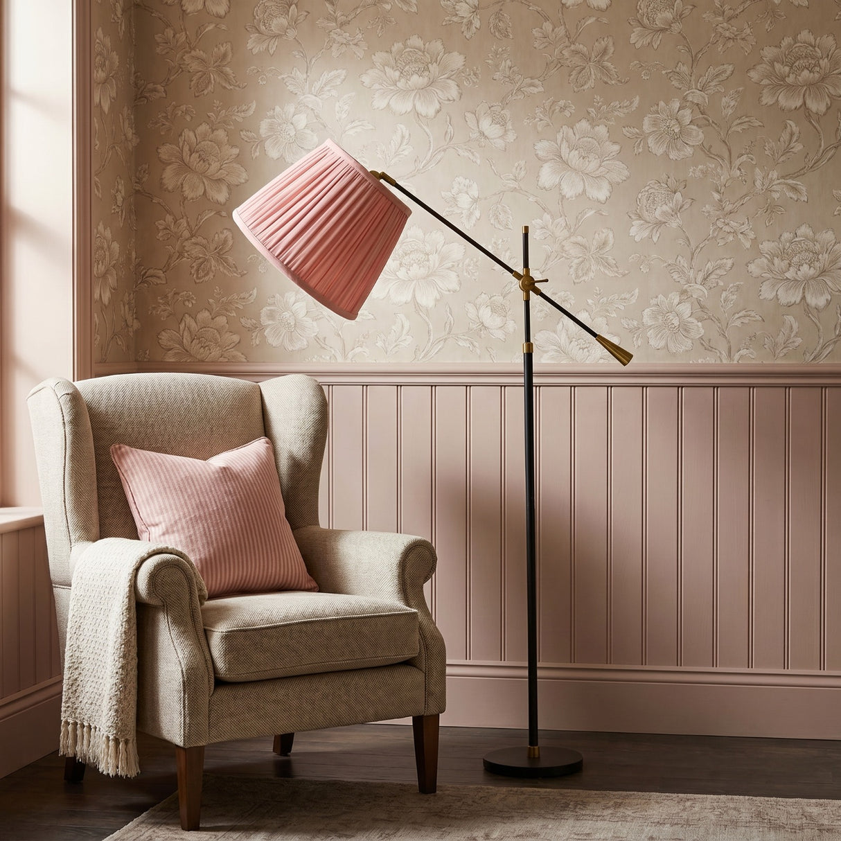 Pink Silk Lampshade