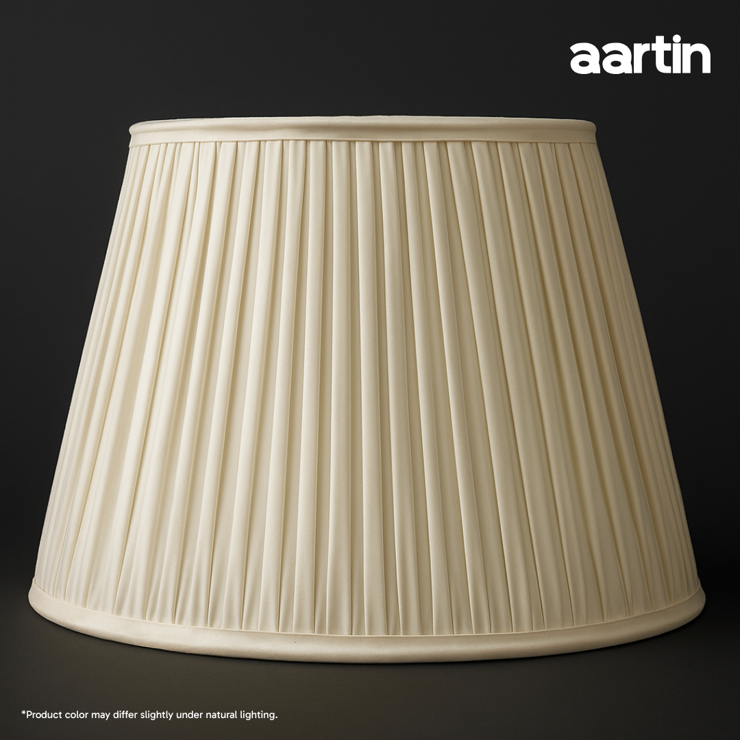 AARTIN STRAIGHT EMPIRE GATHERED LAMPSHADE IN IVORY SILK