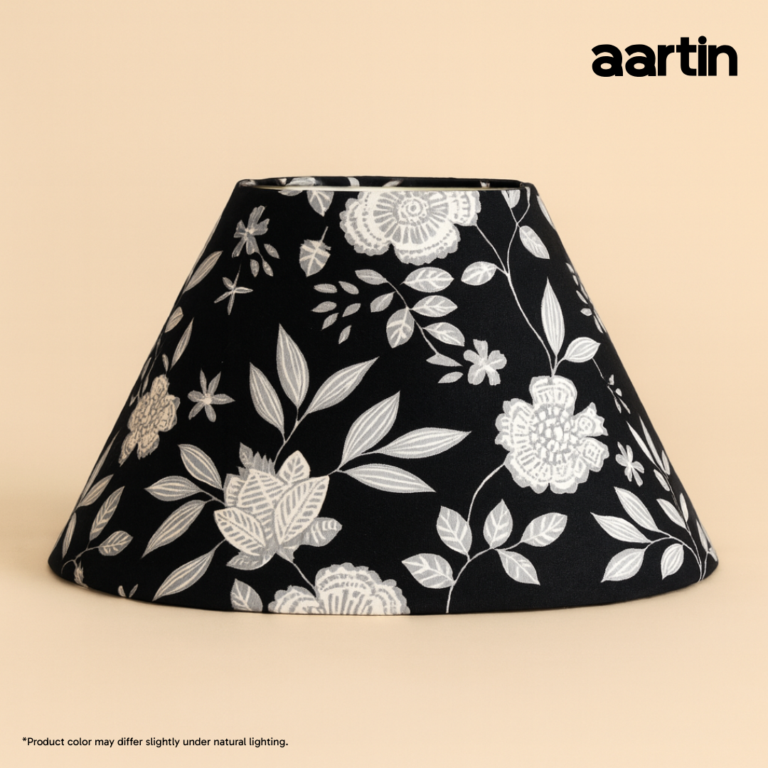 AARTIN 30 CM MIDNIGHT BLOSSOM EMPIRE ROLLED LAMPSHADE IN COTTON