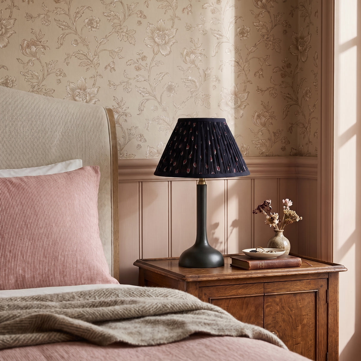 Midnight Lotus Cotton Lampshade