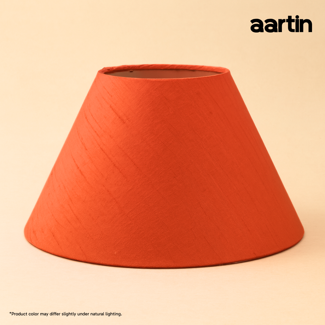 AARTIN EMPIRE ROLLED LAMPSHADE IN ORANGE SILK