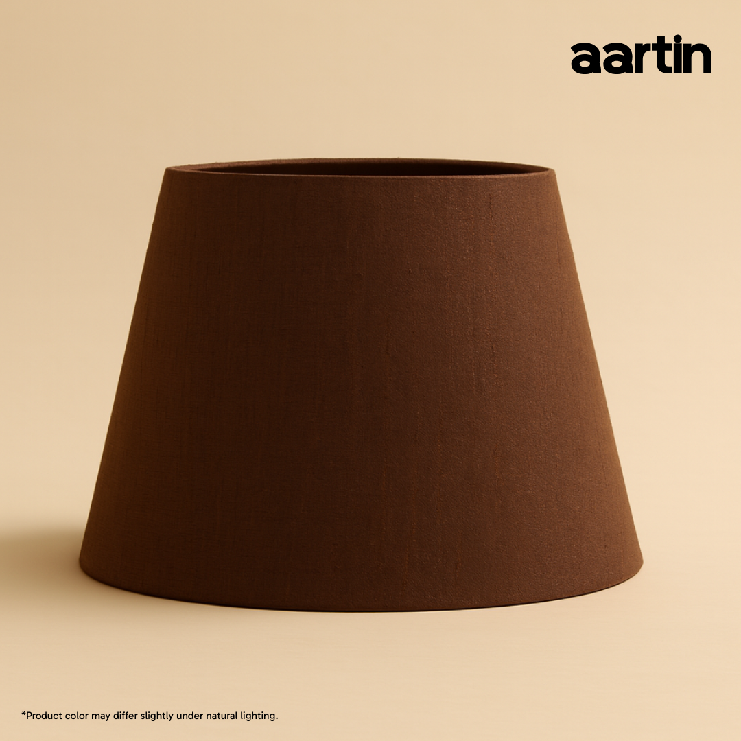 AARTIN STRAIGHT EMPIRE ROLLED LAMPSHADE IN TAUPE SILK