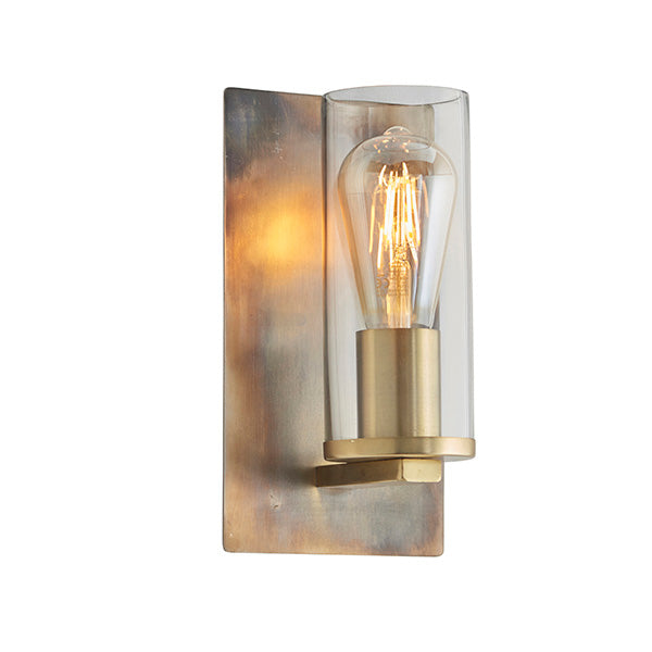 Arun Wall Light Bronze Patina Plate & Clear Glass