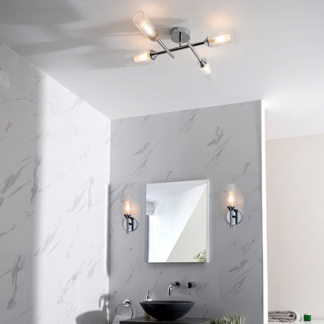 Wensum 4Lt Semi-Flush Ceiling Light Chrome - Comet Lighting