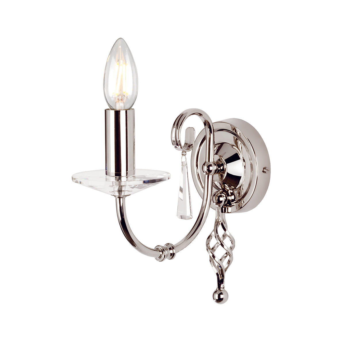 Aegean 1 Light Wall Light - Polished Nickel - Comet Lighting