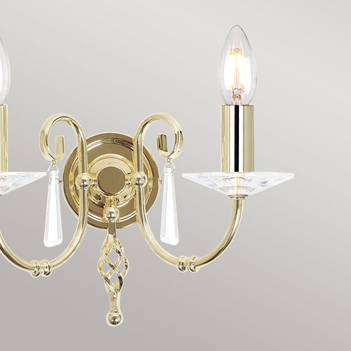 Aegean 2 Light Wall Light - Polished Brass - Comet Lighting