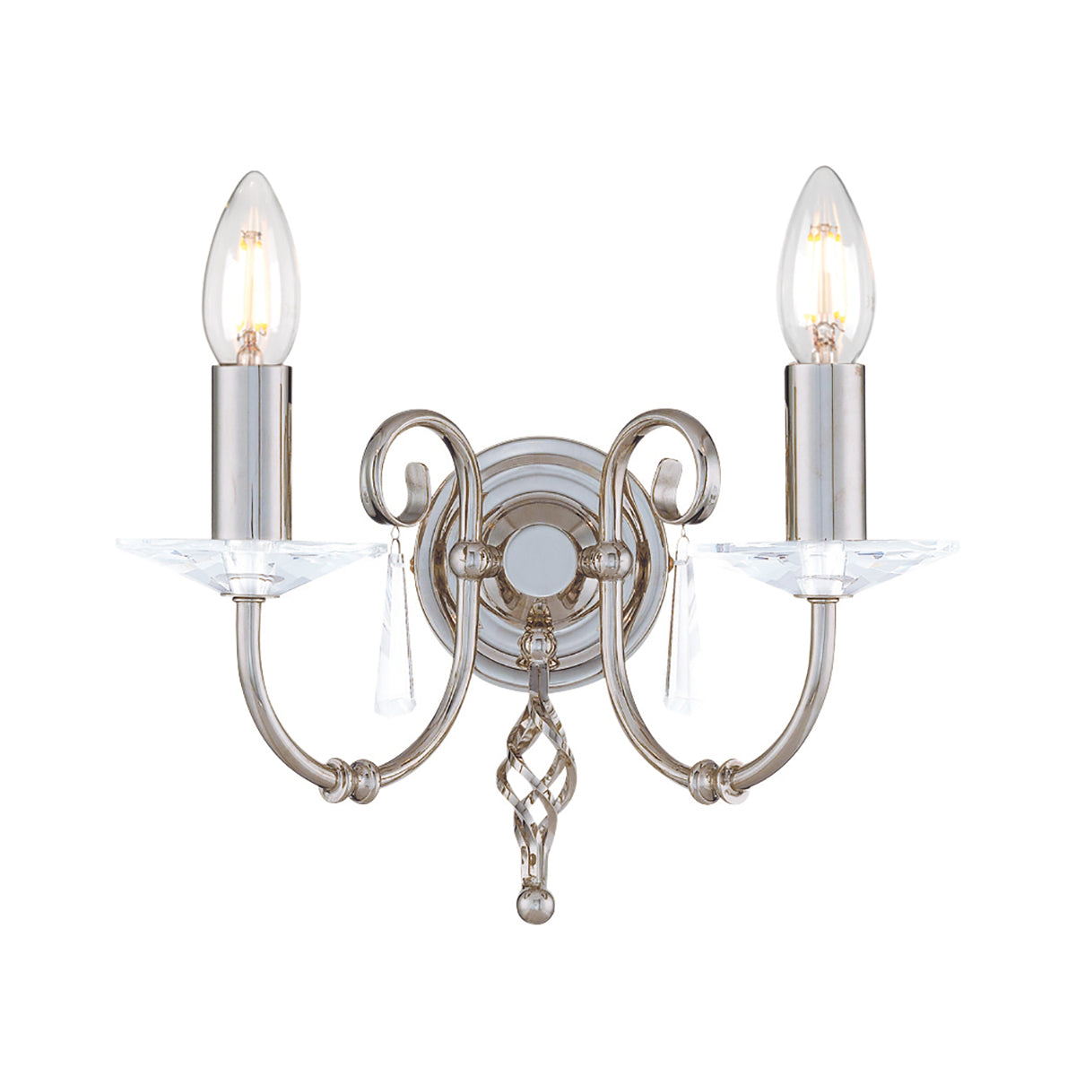 Aegean 2 Light Wall Light - Polished Nickel - Comet Lighting