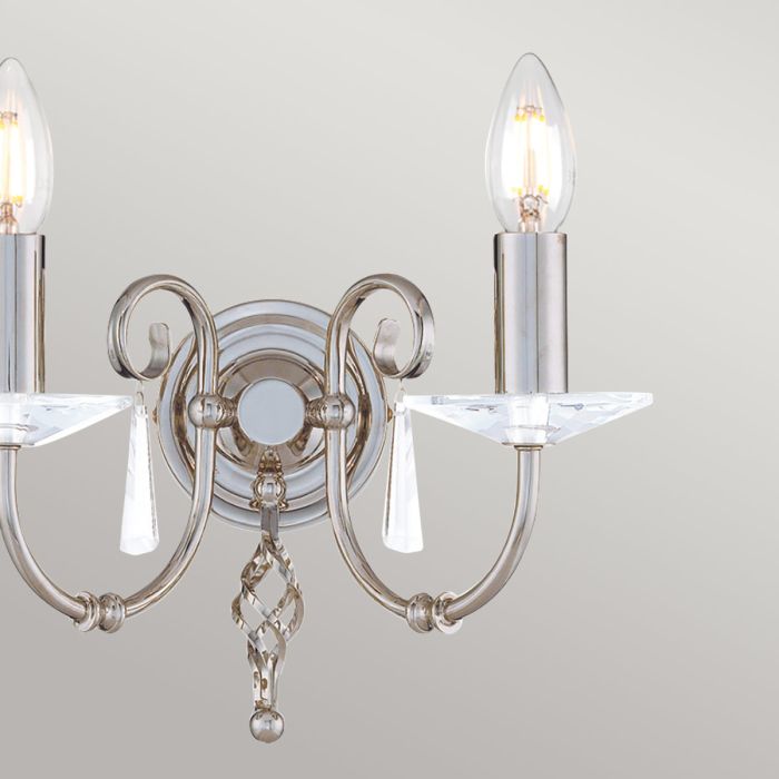 Aegean 2 Light Wall Light - Polished Nickel - Comet Lighting