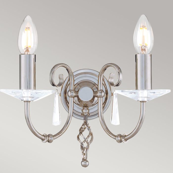 Aegean 2 Light Wall Light - Polished Nickel - Comet Lighting