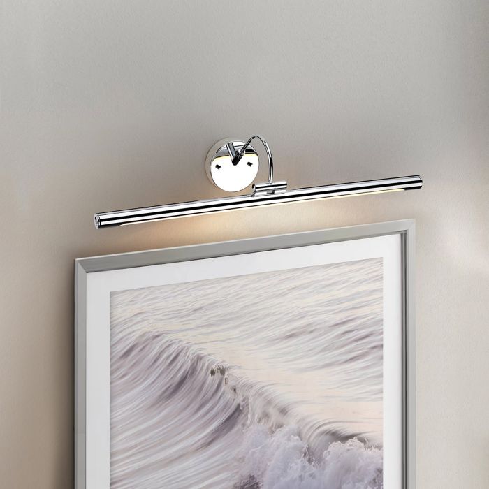 Alton 1 Light Large LED Picture Light - Polished Chrome - Comet Lighting