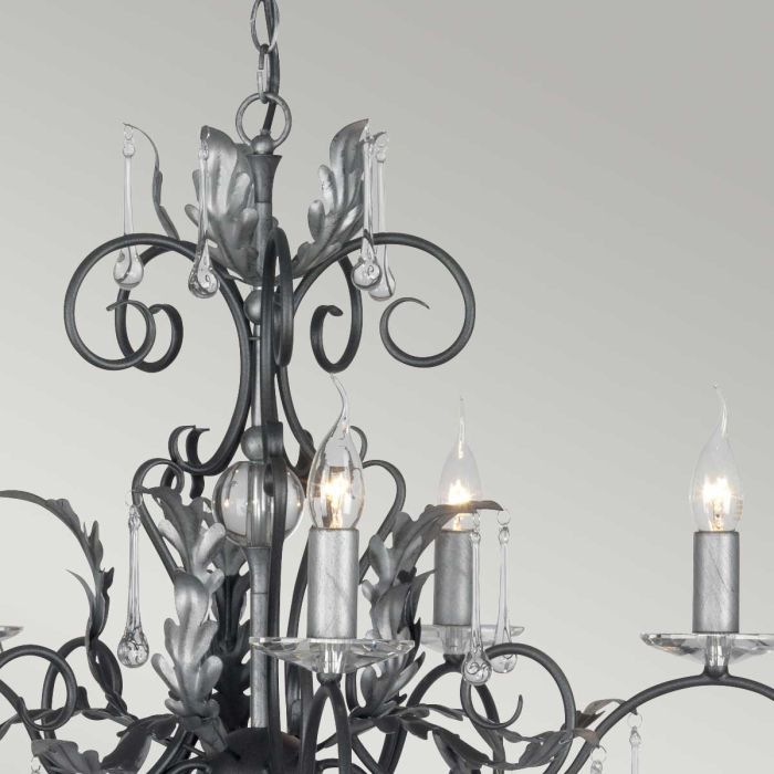 Amarilli 15 Light Chandelier - Black/Silver - Comet Lighting