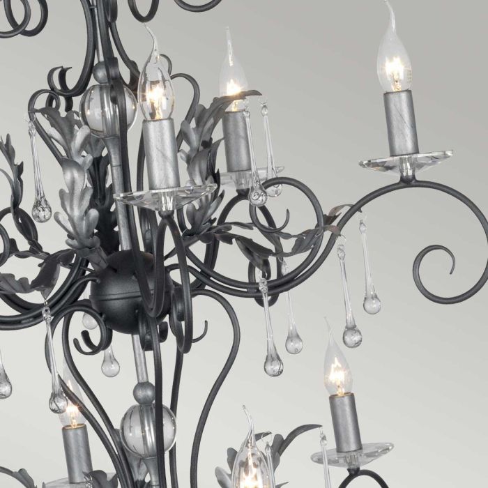 Amarilli 15 Light Chandelier - Black/Silver - Comet Lighting