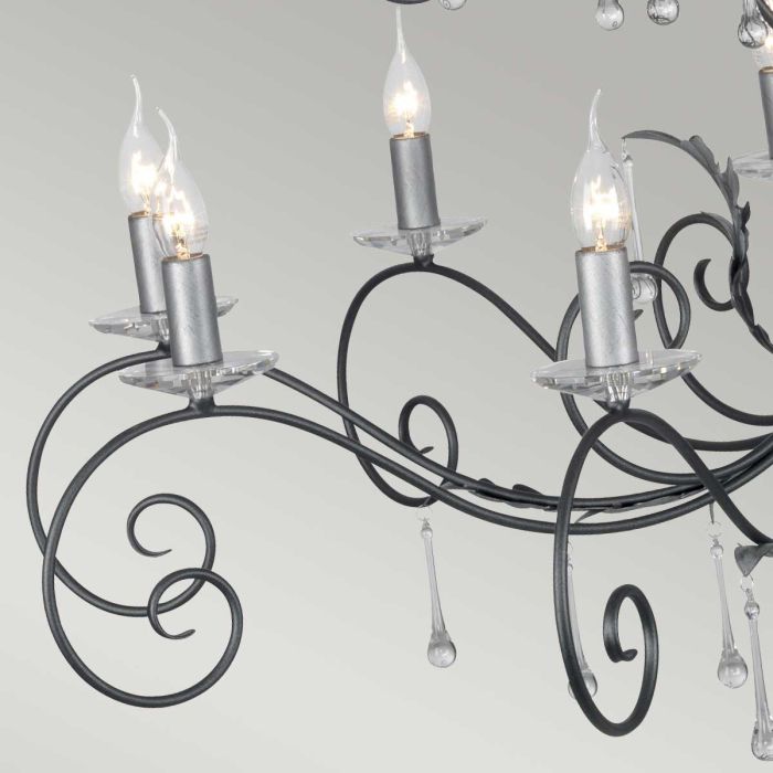 Amarilli 15 Light Chandelier - Black/Silver - Comet Lighting