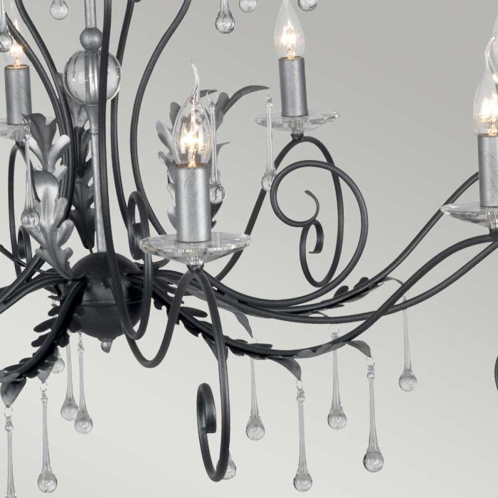 Amarilli 15 Light Chandelier - Black/Silver - Comet Lighting