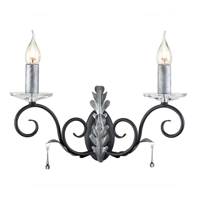 Amarilli 2 Light Wall Light - Black/Silver - Comet Lighting