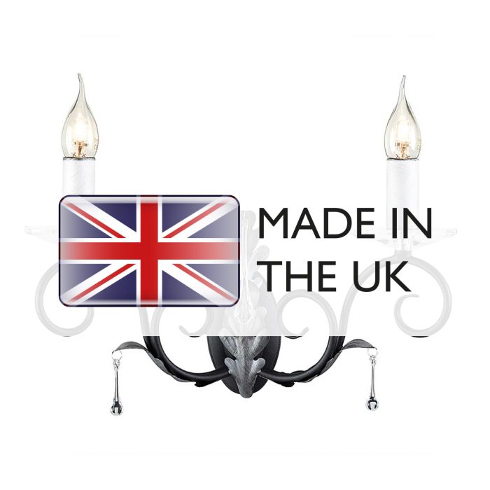 Amarilli 2 Light Wall Light - Black/Silver - Comet Lighting