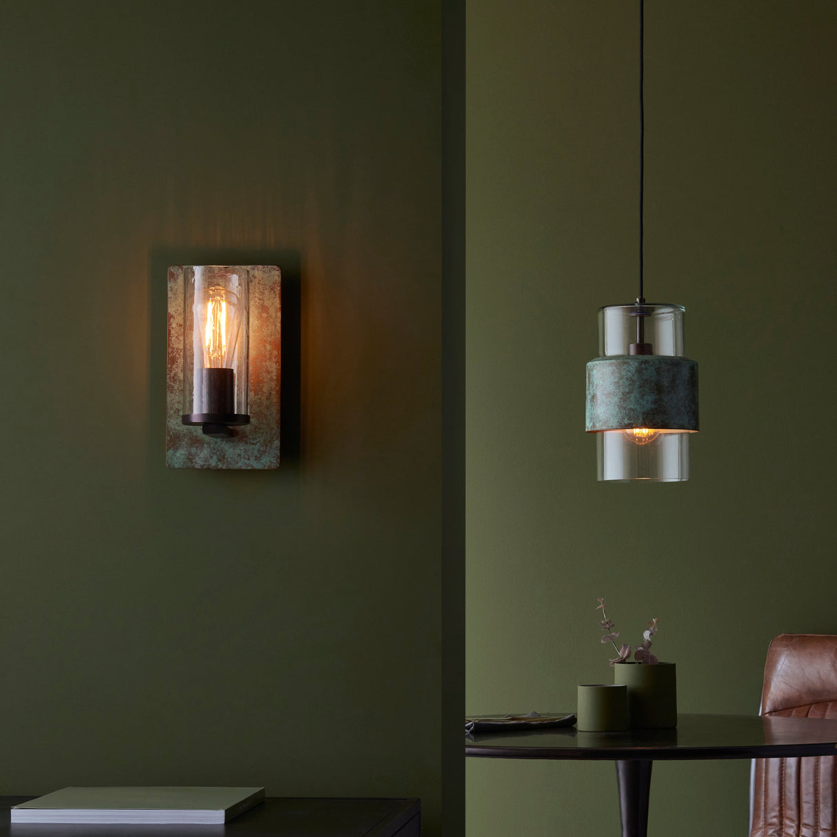Rewa Wall Light Verdigris