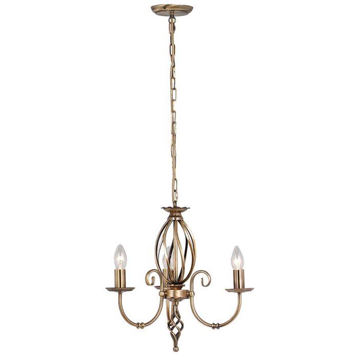 Artisan 3 Light Chandelier - Aged Brass - Comet Lighting