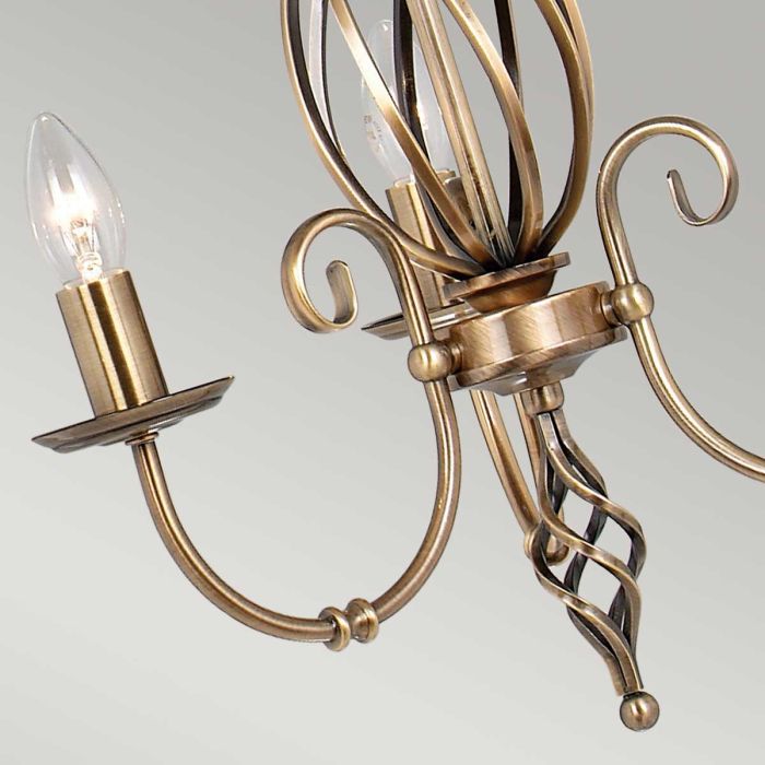 Artisan 3 Light Chandelier - Aged Brass - Comet Lighting
