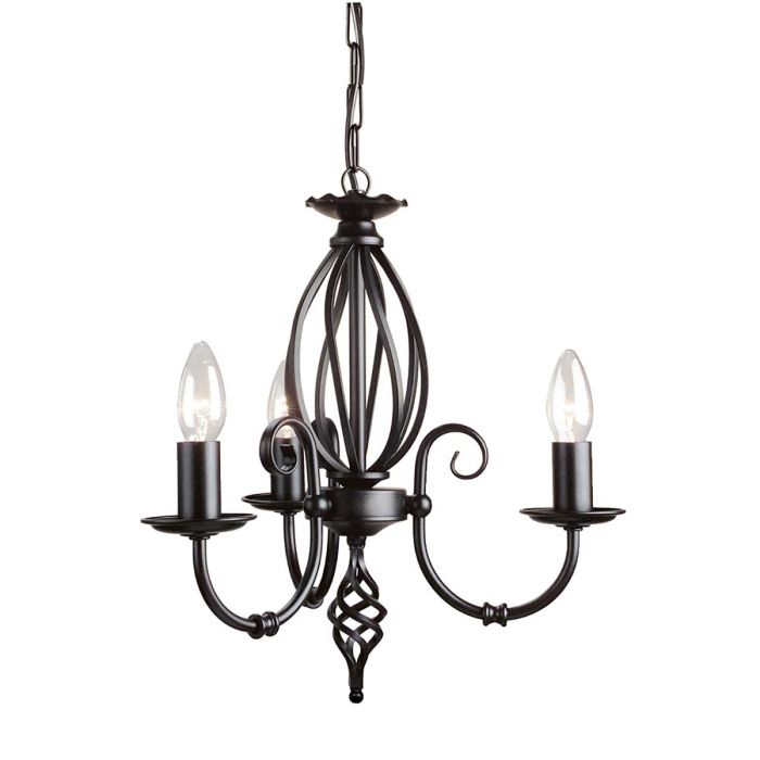 Artisan 3 Light Chandelier - Black - Comet Lighting
