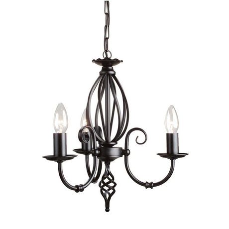 Artisan 3 Light Chandelier - Black - Comet Lighting