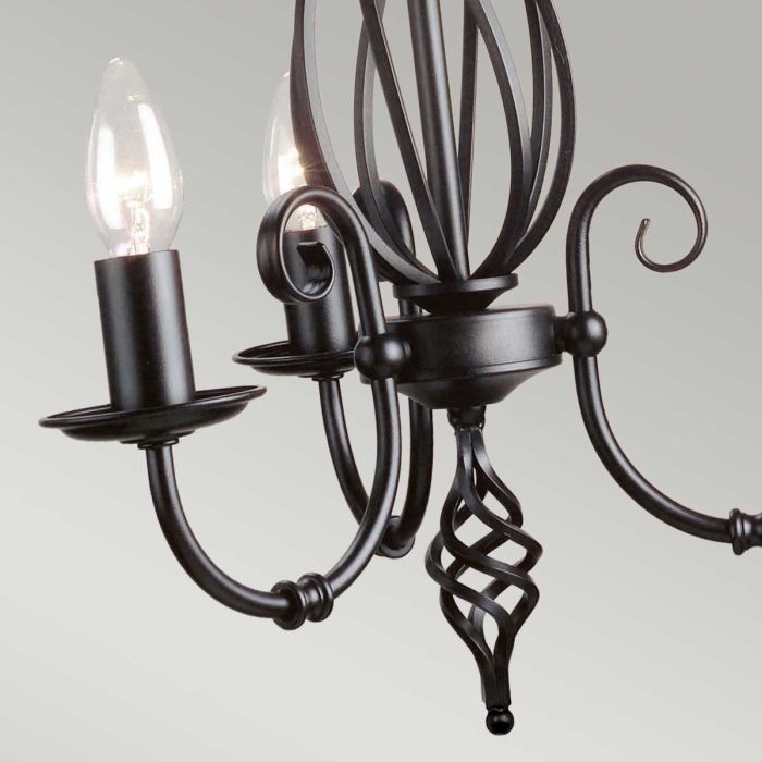 Artisan 3 Light Chandelier - Black - Comet Lighting