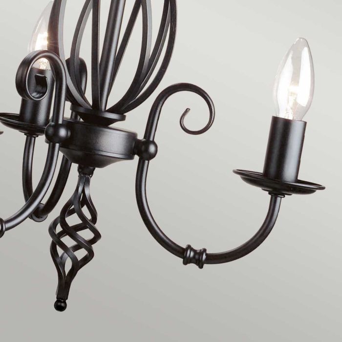 Artisan 3 Light Chandelier - Black - Comet Lighting