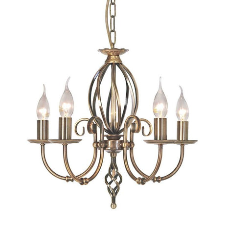 Artisan 5 Light Chandelier - Aged Brass - Comet Lighting