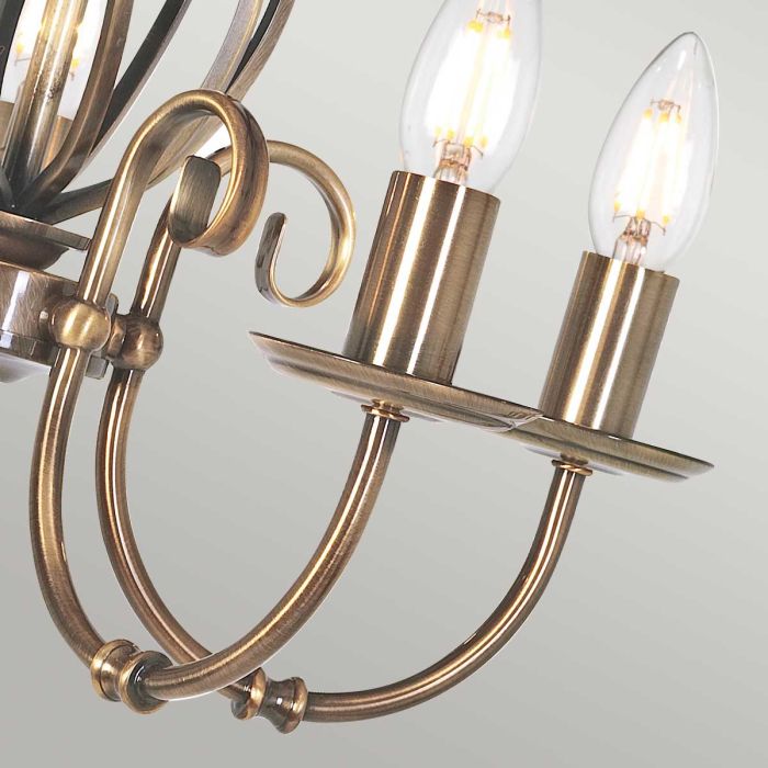 Artisan 5 Light Chandelier - Aged Brass - Comet Lighting