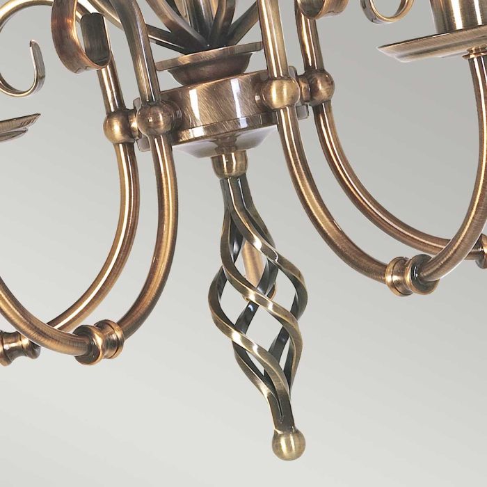 Artisan 5 Light Chandelier - Aged Brass - Comet Lighting