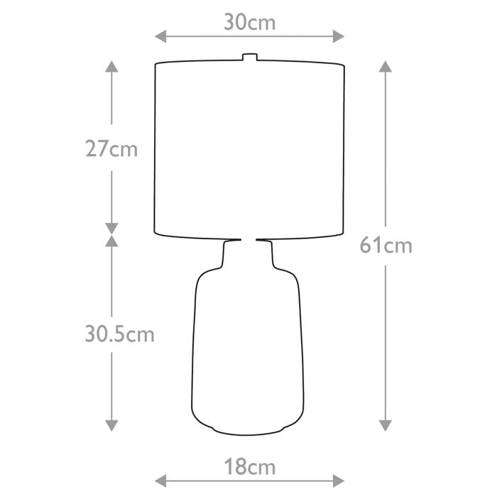 Bacari 1 Light Small Table Lamp - Comet Lighting